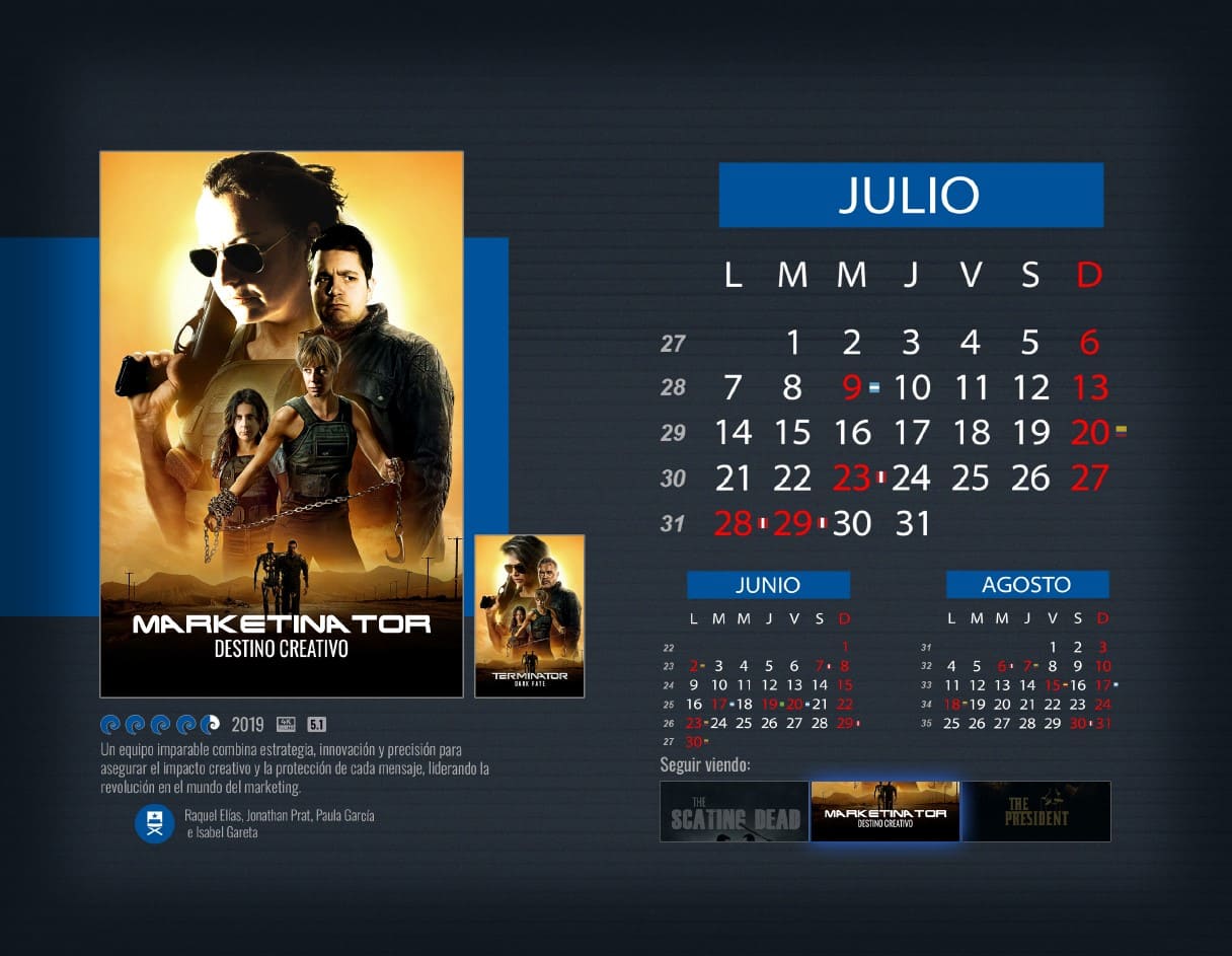 Julio Calendario Scati 2025